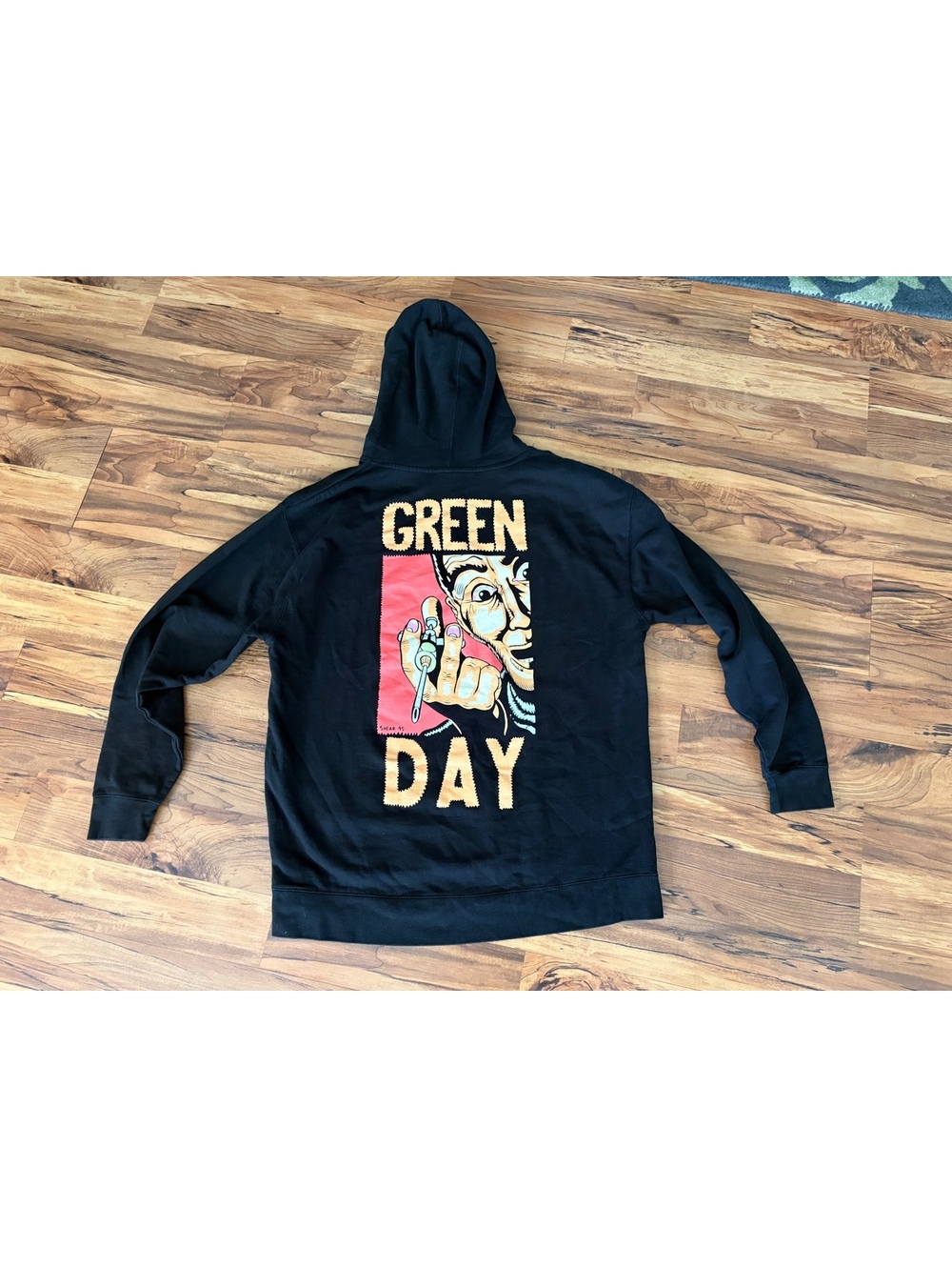 Green Day Black Pullover Hoodie Graphic Print size XL